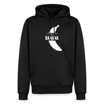 Banane - Männer Premium Bio Hoodie - Schwarz - Vorne - Nico (187cm)