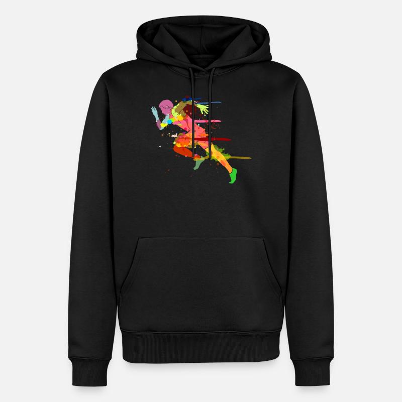 Sprinter, coureur de jogging - Sweat à capuche Premium bio Homme - noir