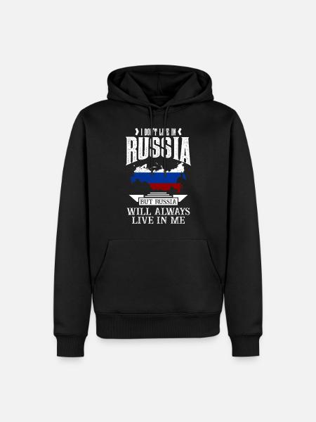 Russie Russie Russie Poutine Kazakhstan Kazakhstan - Sweat à capuche Premium bio Homme - noir