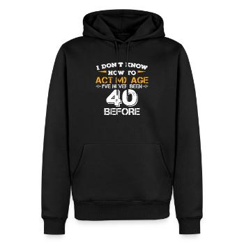 40 years birthday Forty Born 1978 gift - Men’s Premium Organic Hoodie - black - Front - Nico (187cm)