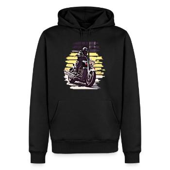 Tour de moto en virage Rocket 3 - Sweat à capuche Premium bio Homme - noir - Devant - Nico (187cm)
