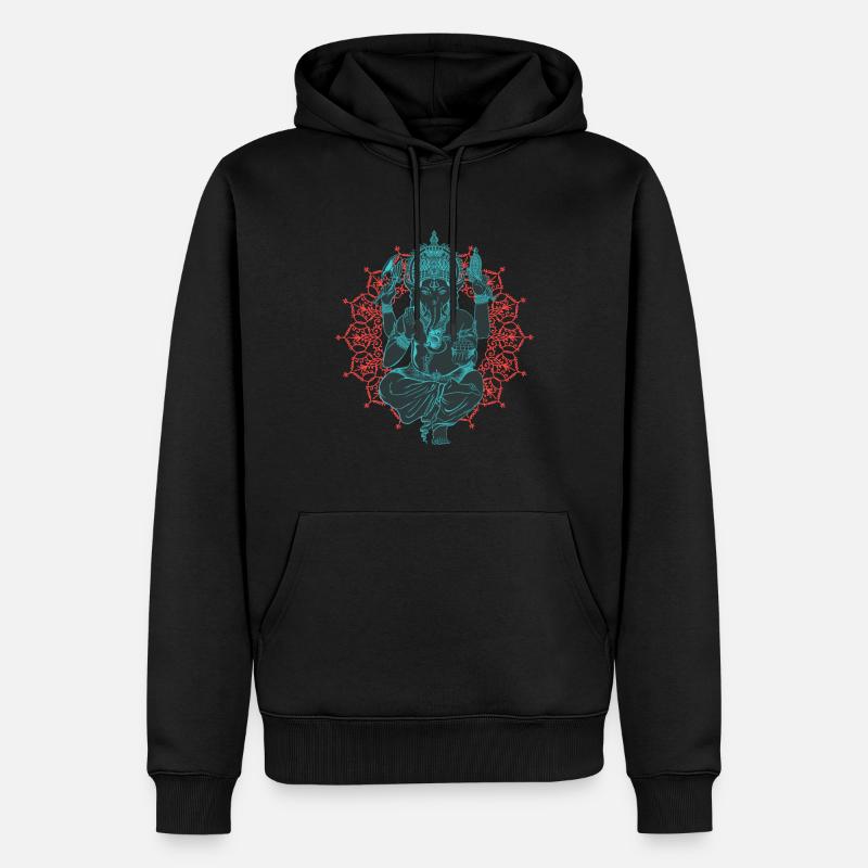Ganesha - ÉDITION BLEUE LIMITÉE - Sweat à capuche Premium bio Homme - noir