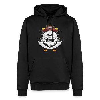Chat pirate bébé pirate - Sweat à capuche Premium bio Homme - noir - Devant - Nico (187cm)