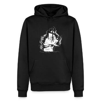 Cat pirate pirate pirate ship - Men’s Premium Organic Hoodie - black - Front - Nico (187cm)