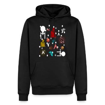 Science fiction colorée - Sweat à capuche Premium bio Homme - noir - Devant - Nico (187cm)
