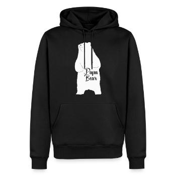Papa Bär Vater Eisbär Geschenk - Männer Premium Bio Hoodie - Schwarz - Vorne - Nico (187cm)