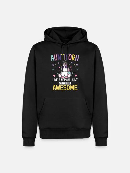 Aunticorn like a normal Aunt only more awesome - Men’s Premium Organic Hoodie - black