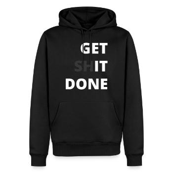 Motivation - Faites chier - Sweat à capuche Premium bio Homme - noir - Devant - Nico (187cm)