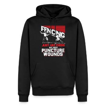 Fechten Schach Duell Kampf Geschenk Säbel Taktik - Männer Premium Bio Hoodie - Schwarz - Vorne - Nico (187cm)