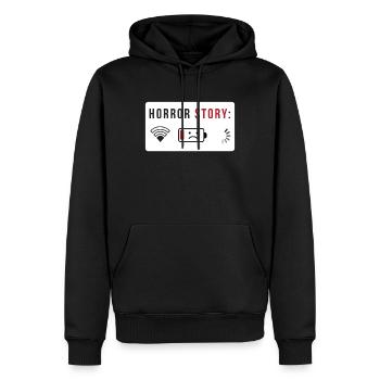 Histoire d’horreur wifi téléphone portable smartphone adolescent - Sweat à capuche Premium bio Homme - noir - Devant - Nico (187cm)