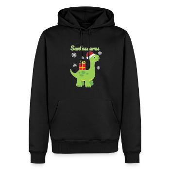 Weihnachten Dinosaurier Santasaurus Geschenk - Männer Premium Bio Hoodie - Schwarz - Vorne - Nico (187cm)