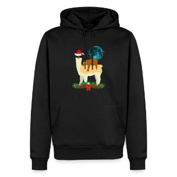 Cooles Lama Schlafendes Faultier Weihnachten Xmas - Männer Premium Bio Hoodie - Schwarz - Vorne - Nico (187cm)