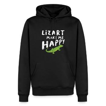 Lézard reptile lézard terrarium cadeau - Sweat à capuche Premium bio Homme - noir - Devant - Nico (187cm)