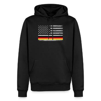 Deutschland USA Flagge Nation Land Geschenk - Männer Premium Bio Hoodie - Schwarz - Vorne - Nico (187cm)