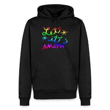 Let it snow snowfall gift idea winter - Men’s Premium Organic Hoodie - black - Front - Nico (187cm)
