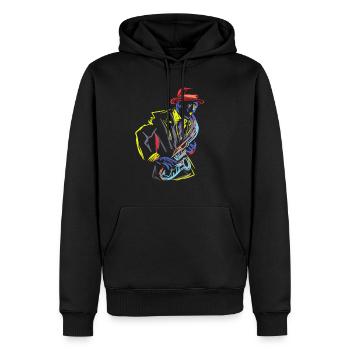 Saxophone Saxophonist Instrument Jazz Marching - Men’s Premium Organic Hoodie - black - Front - Nico (187cm)