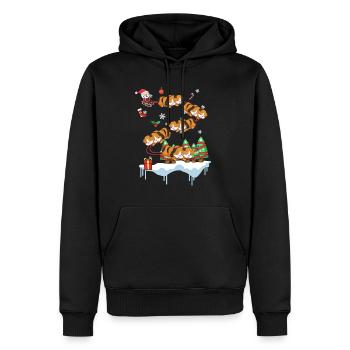 Cadeau noël cochon inde - Sweat à capuche Premium bio Homme - noir - Devant - Nico (187cm)