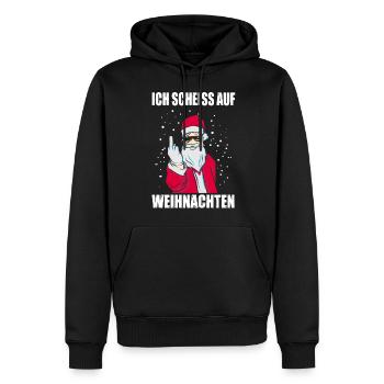 Je chie sur Noël Santa Gift Fuck - Sweat à capuche Premium bio Homme - noir - Devant - Nico (187cm)