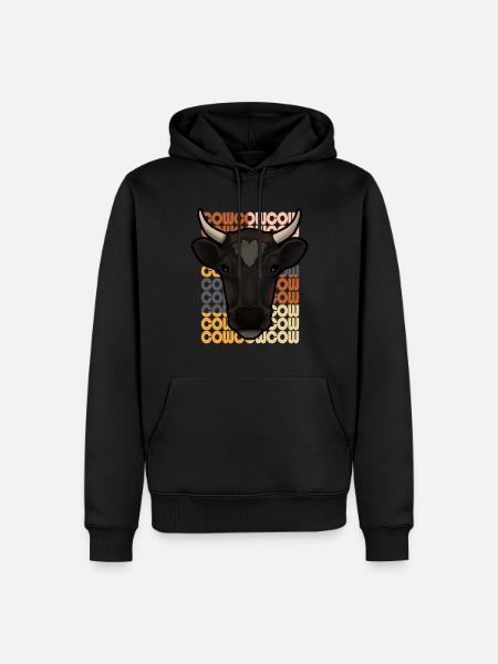 vache - Sweat à capuche Premium bio Homme - noir