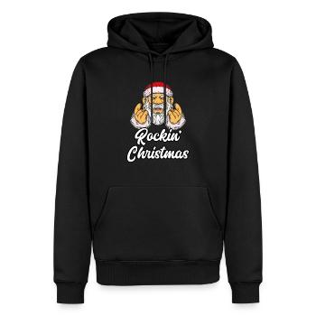 Weihnachten Metal Hard Rock Musiker Gitarre Band - Männer Premium Bio Hoodie - Schwarz - Vorne - Nico (187cm)