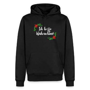 Muffle de vacances de Noël Anti - Sweat à capuche Premium bio Homme - noir - Devant - Nico (187cm)