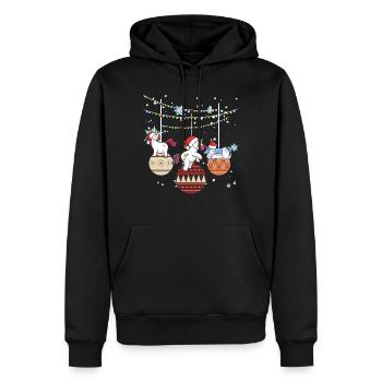 Unicorn Unicorns Santa Christmas Gift - Men’s Premium Organic Hoodie - black - Front - Nico (187cm)