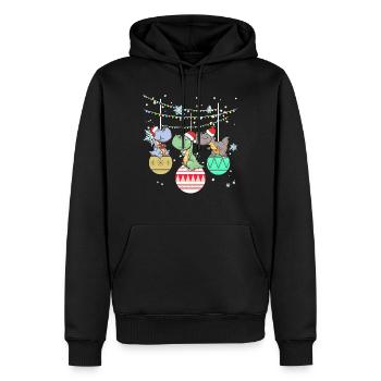 Dinosaure T-Rex Père Noël Cadeau - Sweat à capuche Premium bio Homme - noir - Devant - Nico (187cm)