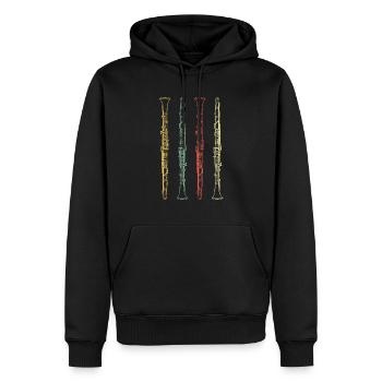 Musique clarinette - Sweat à capuche Premium bio Homme - noir - Devant - Nico (187cm)