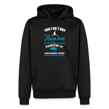 Idée de cadeau d'anniversaire Frisbee - Sweat à capuche Premium bio Homme - noir - Devant - Nico (187cm)