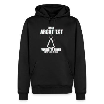 Plan d'architecte - Sweat à capuche Premium bio Homme - noir - Devant - Nico (187cm)