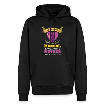 Down Syndrom Behinderung Trisomie 21 Kind Geschenk - Männer Premium Bio Hoodie - Schwarz - Vorne - Nico (187cm)