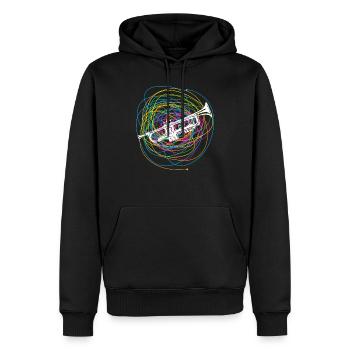 Joueur de trompette Idée cadeau Trumpeter Jazz Art - Sweat à capuche Premium bio Homme - noir - Devant - Nico (187cm)