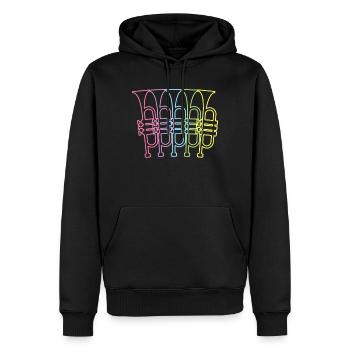Retro Trompeter Trumpeter Geschenkidee Jazz Neon - Männer Premium Bio Hoodie - Schwarz - Vorne - Nico (187cm)