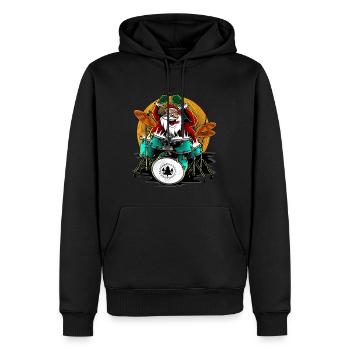 Noël santa batterie batterie cadeau - Sweat à capuche Premium bio Homme - noir - Devant - Nico (187cm)