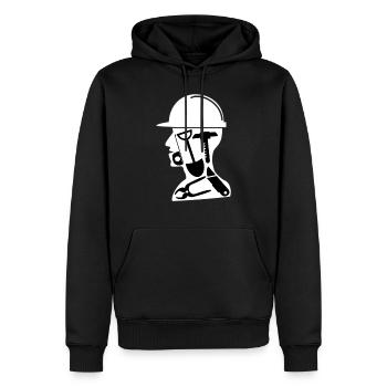 Bauarbeiter - Männer Premium Bio Hoodie - Schwarz - Vorne - Nico (187cm)