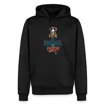 Église de plongée en apnée - Sweat à capuche Premium bio Homme - noir - Devant - Nico (187cm)