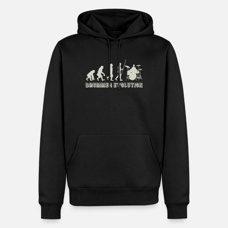 Evolution Drum Drummer - Sweat à capuche Premium bio Homme - noir