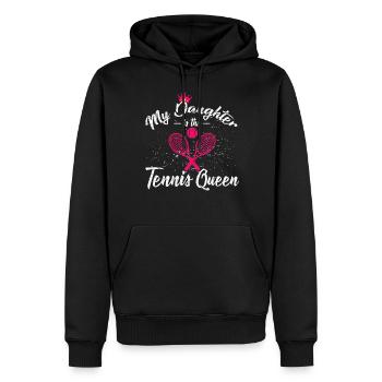 Frauen Tennis Geschenkidee - Männer Premium Bio Hoodie - Schwarz - Vorne - Nico (187cm)
