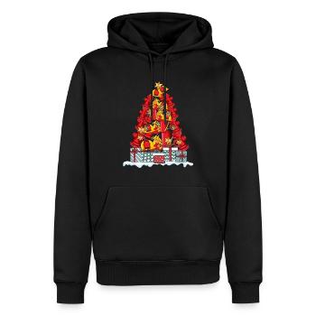 Pompier pompier cadeau de noël - Sweat à capuche Premium bio Homme - noir - Devant - Nico (187cm)