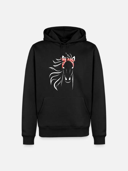 cheval - Sweat à capuche Premium bio Homme - noir