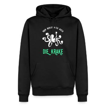 Poulpe Gardien Gardien Football Handball - Sweat à capuche Premium bio Homme - noir - Devant - Nico (187cm)