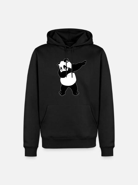Dabbing Panda Bär - Männer Premium Bio Hoodie - Schwarz
