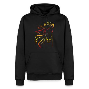 Reitpony, Schimmel, Schimmelchen, Stute - Männer Premium Bio Hoodie - Schwarz - Vorne - Nico (187cm)