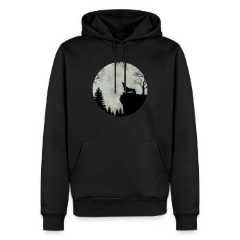 Dackel Teckel Dachshund Mond Geschenk (0287) - Männer Premium Bio Hoodie - Schwarz - Vorne - Nico (187cm)