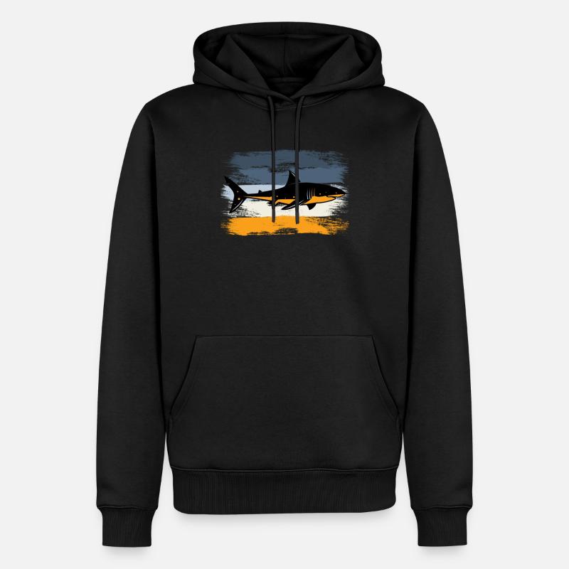 requin - Sweat à capuche Premium bio Homme - noir