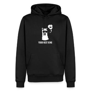 Lama - Llama / YOUR NEXT KING - Männer Premium Bio Hoodie - Schwarz - Vorne - Nico (187cm)