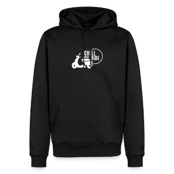 Biker - Moto / CHILL AND RIDE - Sweat à capuche Premium bio Homme - noir - Devant - Nico (187cm)