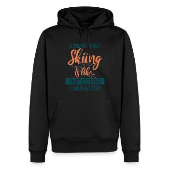Ski Ski Ski Ski Ski Ski - Sweat à capuche Premium bio Homme - noir - Devant - Nico (187cm)