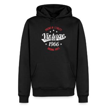 1966 Vintage - Männer Premium Bio Hoodie - Schwarz - Vorne - Nico (187cm)