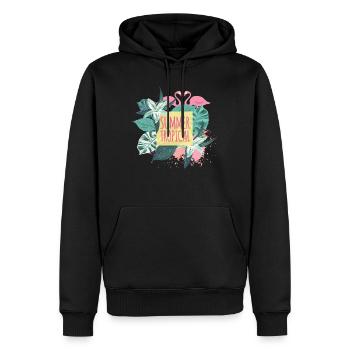 Sommer Exotisch - Männer Premium Bio Hoodie - Schwarz - Vorne - Nico (187cm)